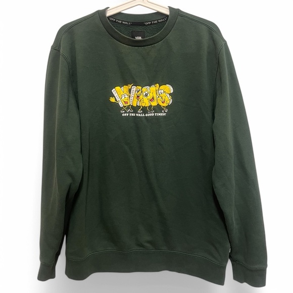 Vans Off the Wall limited edition crewneck sweatshirt in green size medium - Picture 2 of 13